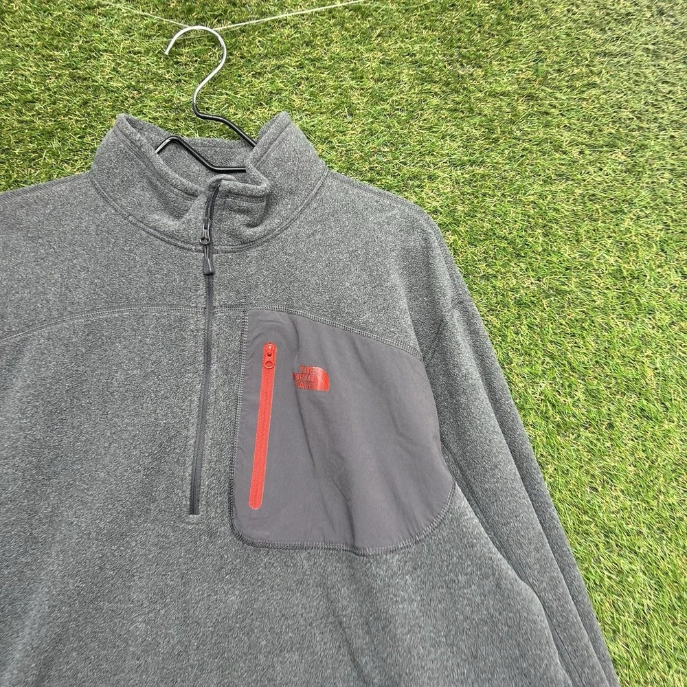 NORTH FACE Polartec 1/2 Zip Fleece Jacket Mens XL Pullover Grey Hiking Outdoor